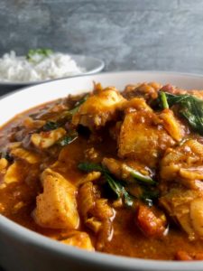 Easy fish curry with side of rice
