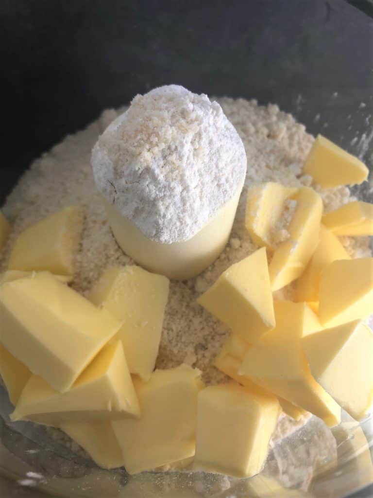 butter flour ground almonds in food mixer