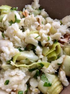 smoked mackerel fishcakes potato mix with leeks