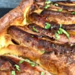toad in the hole sausages cooked in yorkshire pudding batter