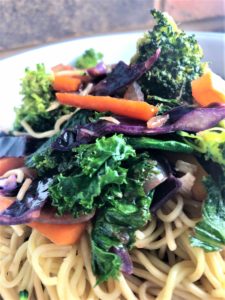 winter vegetable stir fry with noodles