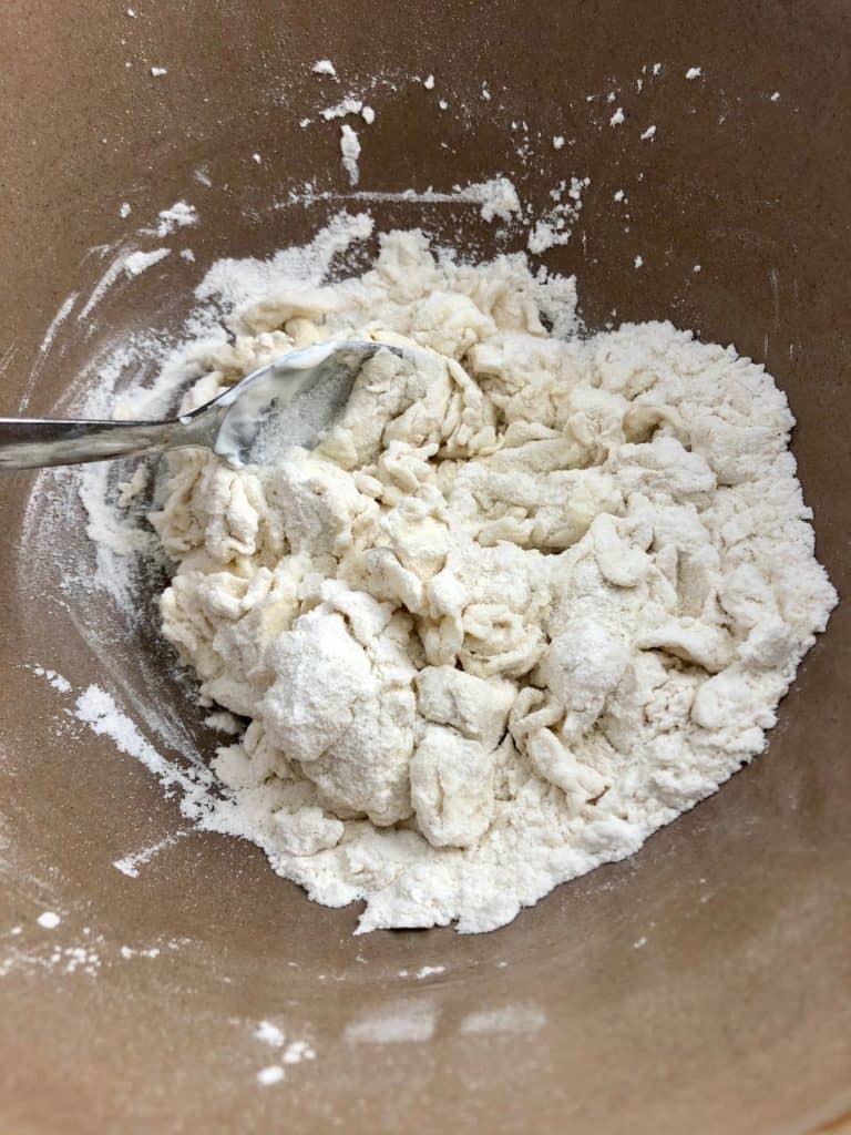 Flatbread dough in bowl