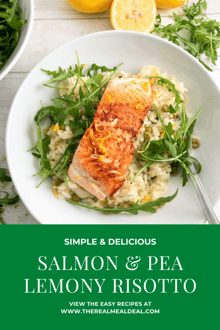 Salmon fillet risotto pinterest image