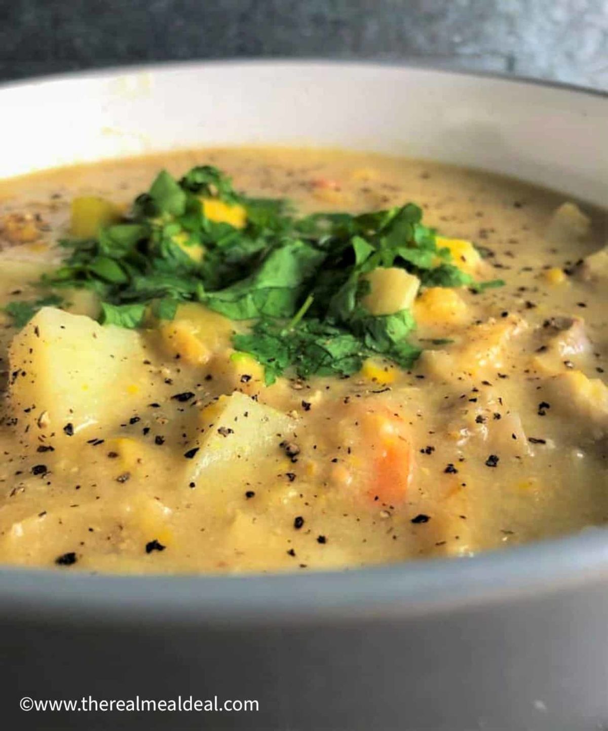 Smoked Haddock & Prawn Chowder with Sweetcorn The Real Meal Deal