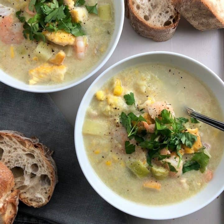 Smoked Haddock & Prawn Chowder with Sweetcorn The Real Meal Deal
