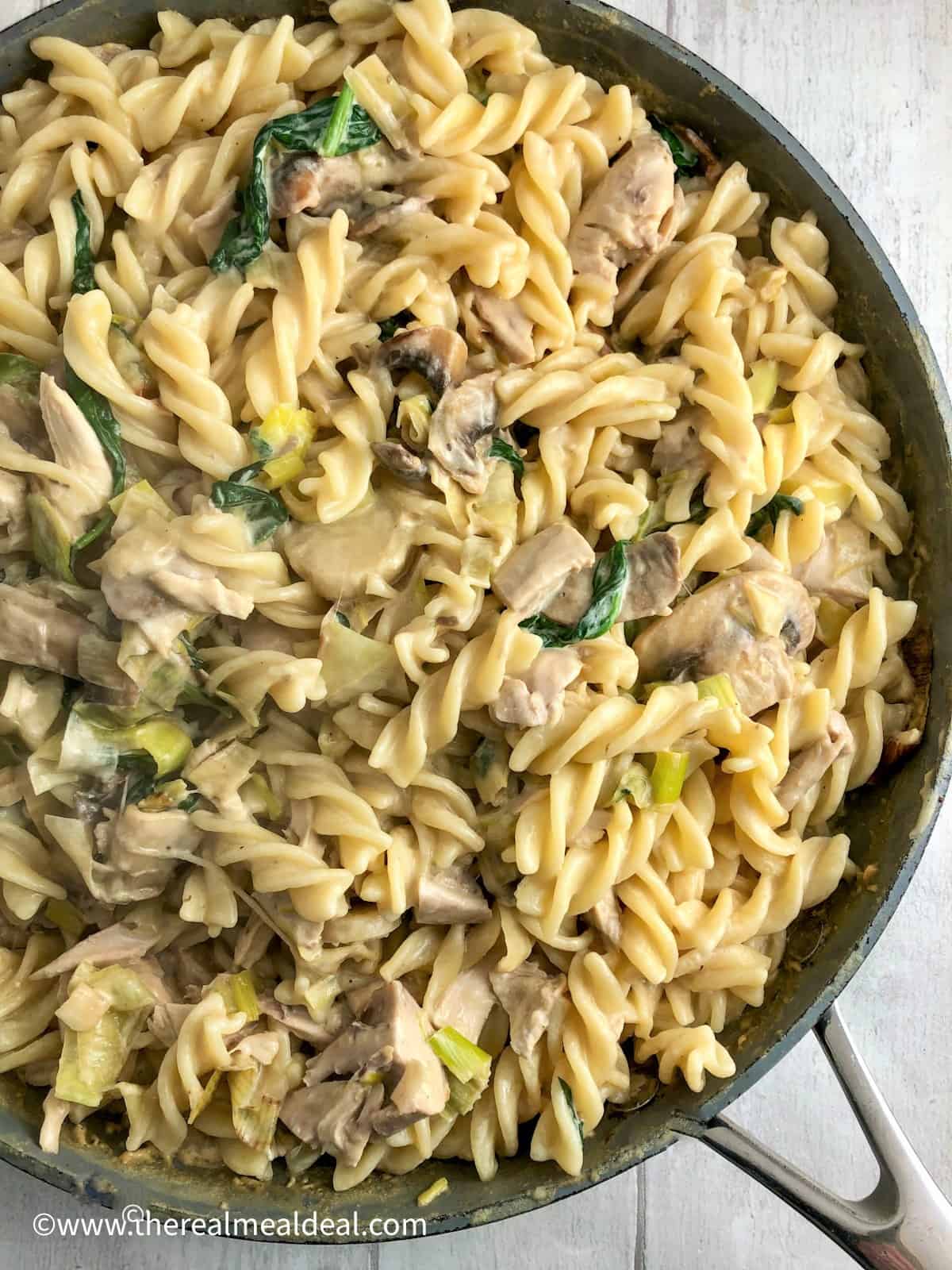 Creamy Chicken Leek and Mushroom Pasta - The Real Meal Deal
