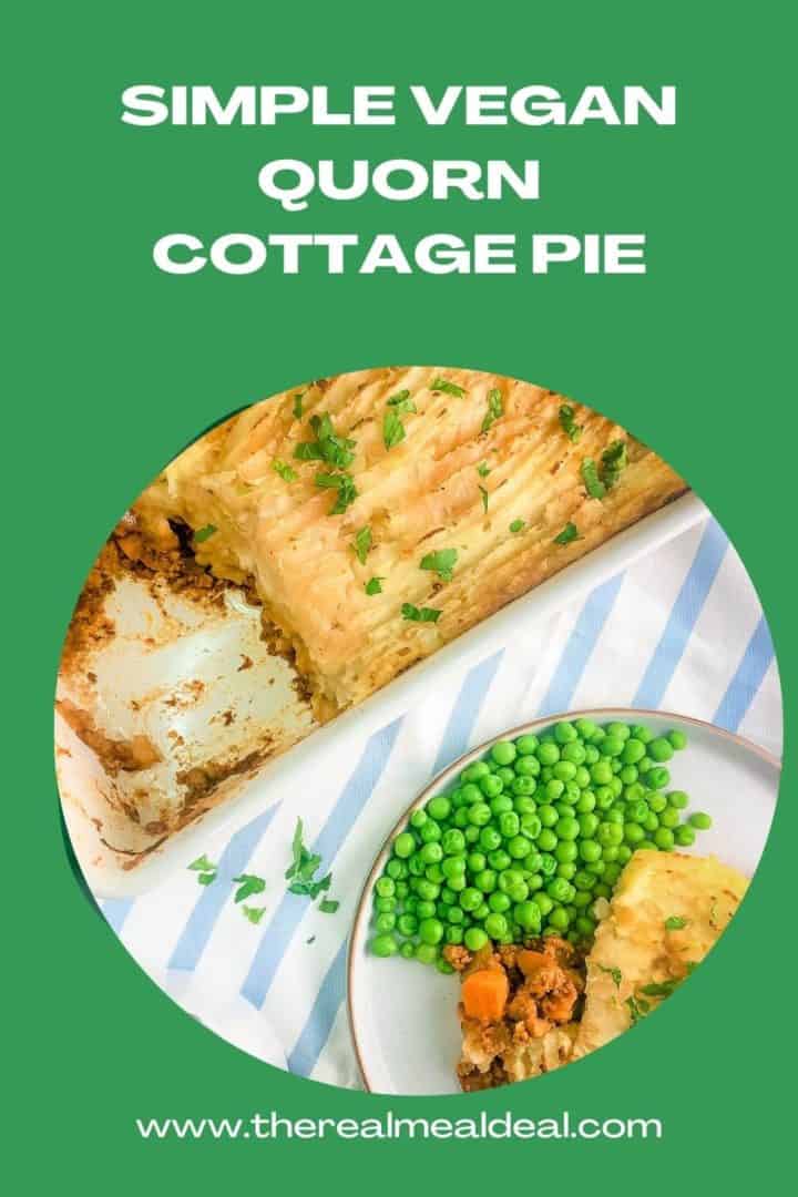 quorn cottage pie image on green backround