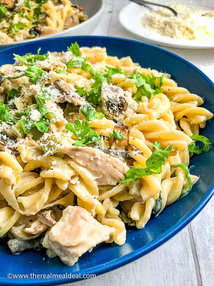 Creamy Chicken Leek and Mushroom Pasta - The Real Meal Deal