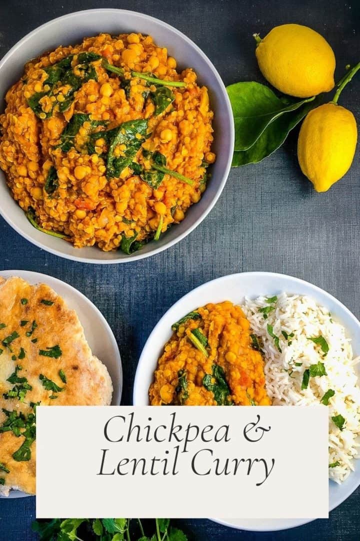 chickpea and lentil curry pinterest pin
