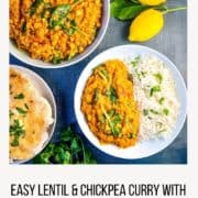 pinterest pin showing chickpea and lentil curry