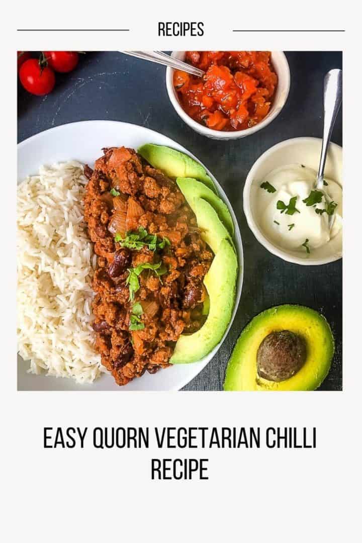 pinterest image easy quorn chilli recipe