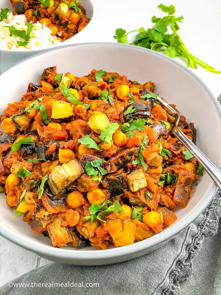 Aubergine and Chickpea Curry The Real Meal Deal