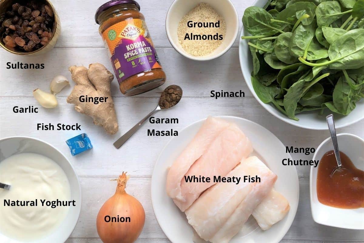 fish korma ingredients labelled