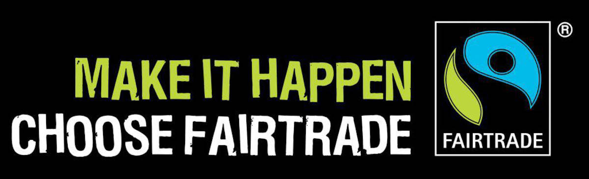 fairtrade banner with logo and text make it happen choose fairtrade.