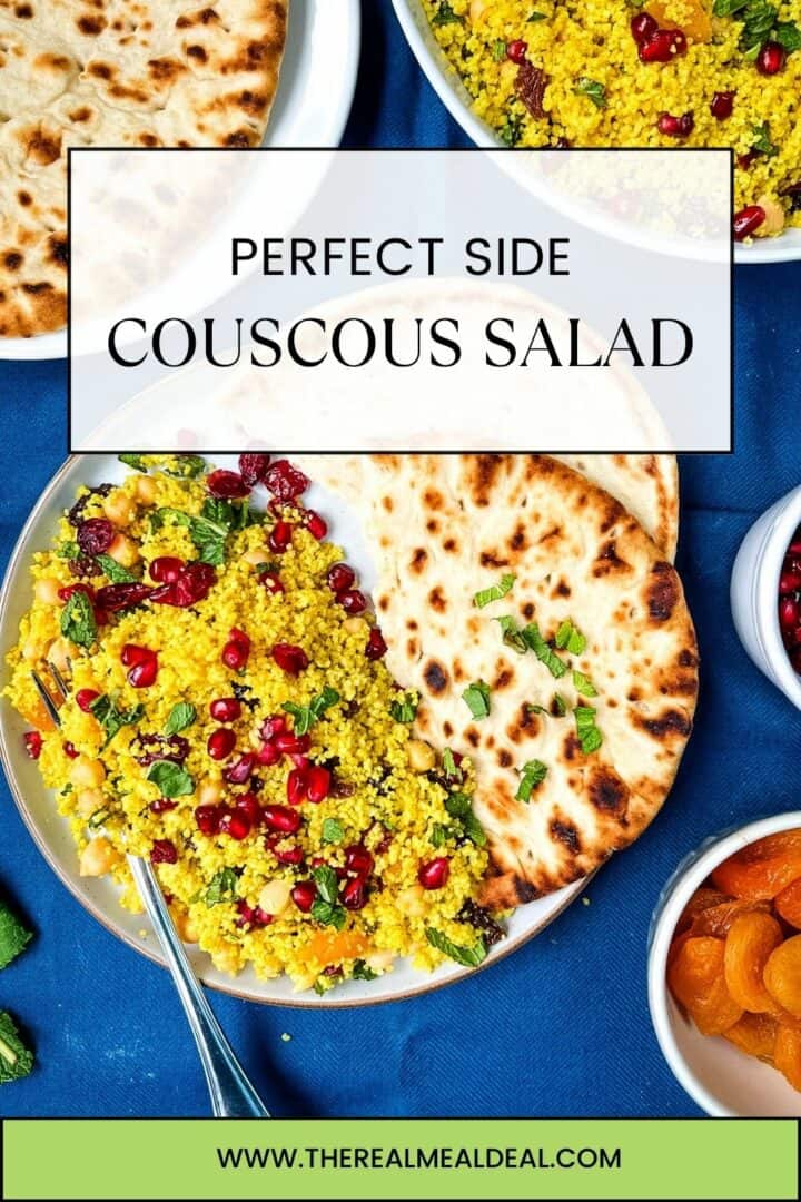 couscous salad served with flatbread