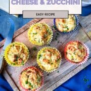 pinterest image for cheese and zucchini muffins