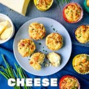 plate of cheese muffins with chives.