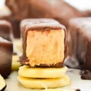 banana and peanut butter ice cream bar with chocolate coating