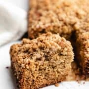 slice of banana crumb cake