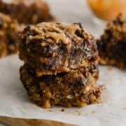 stacked peanut butter banana oatmeal bars