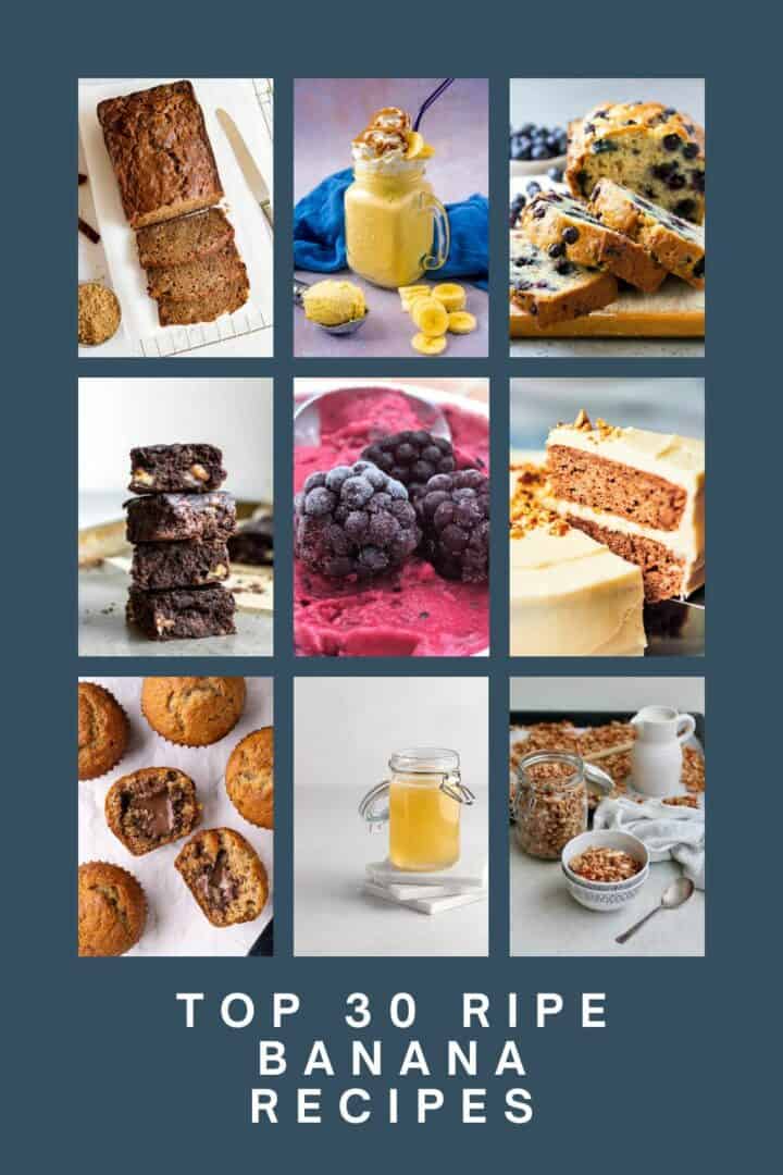 collage of banana recipes