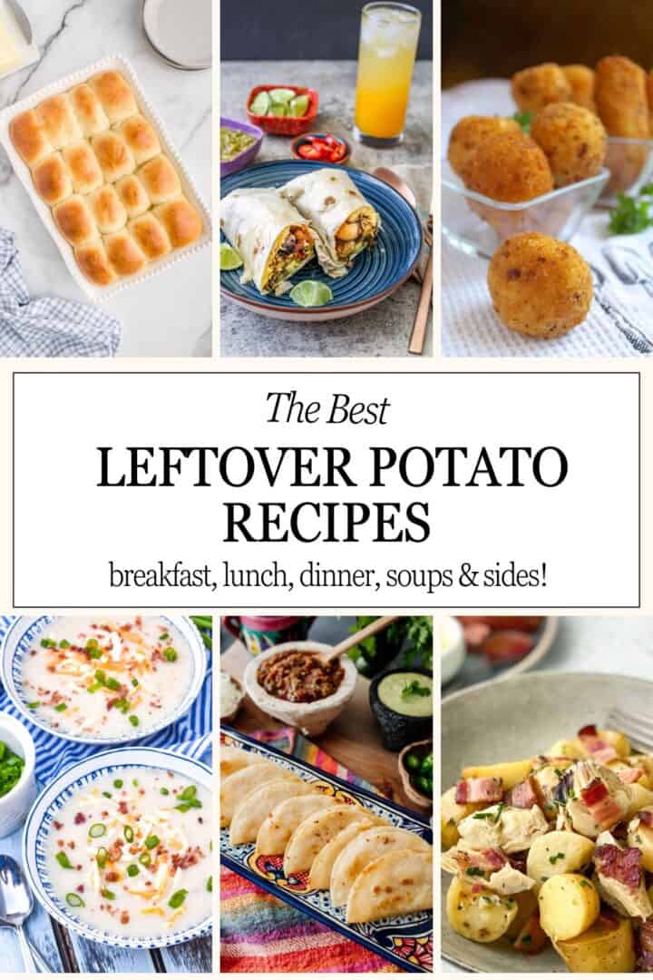 collage of leftover potato recipes