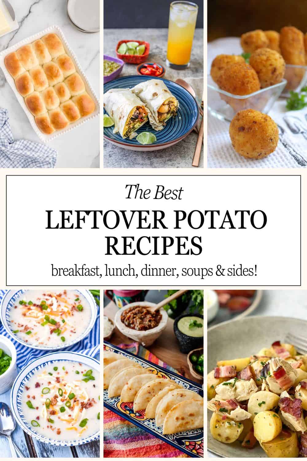 collage of leftover potato recipes
