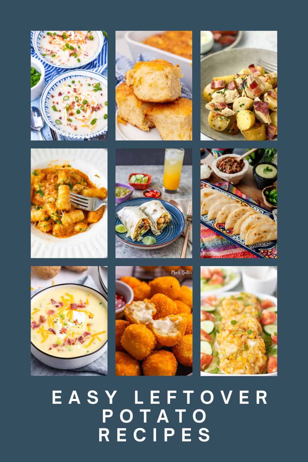 collage of leftover potato recipes