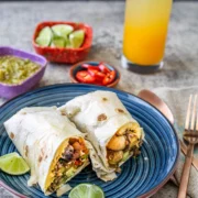 Mexican Breakfast Burritos on a plate