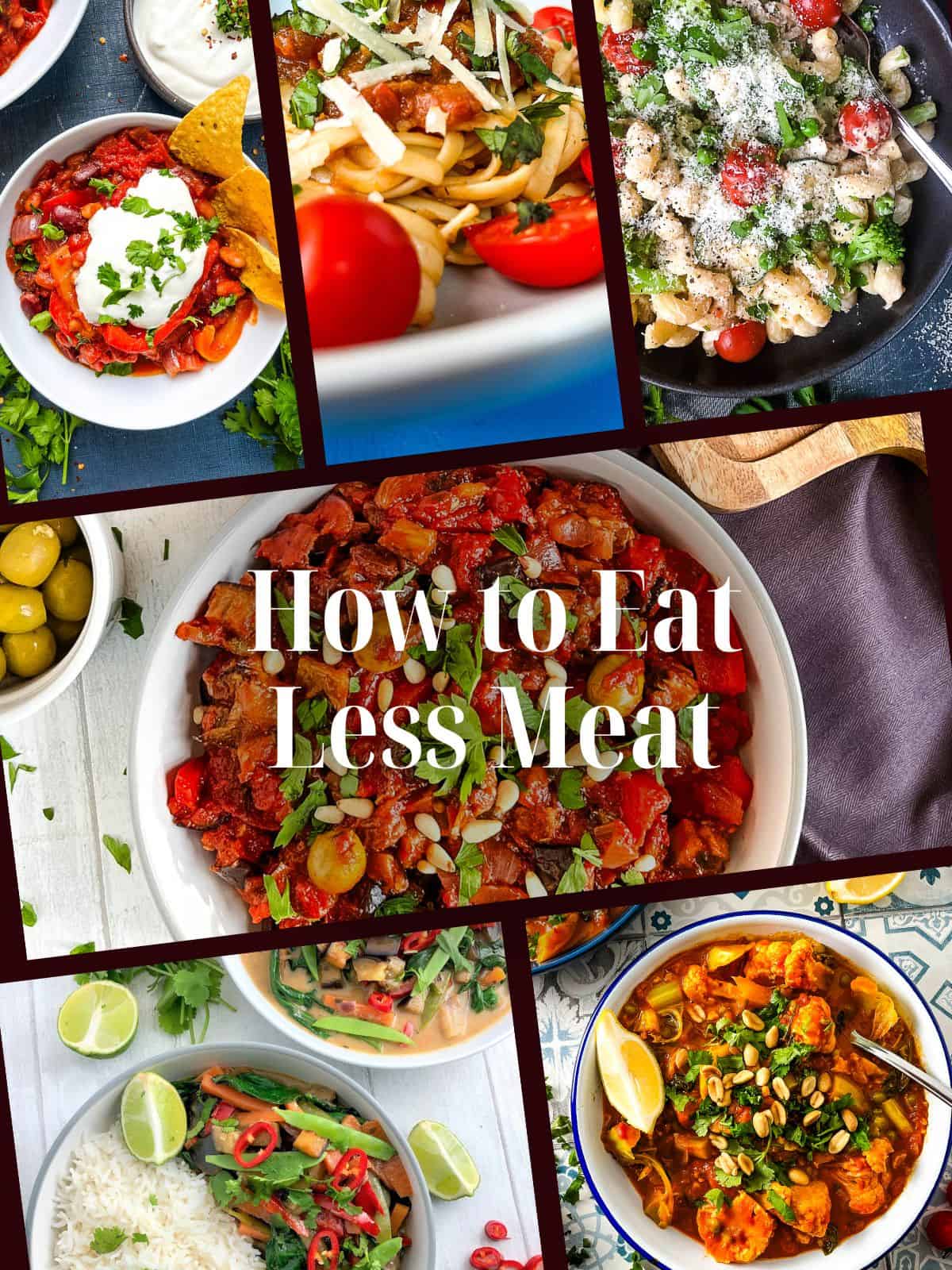 collage of images of vegetarian and vegan meals