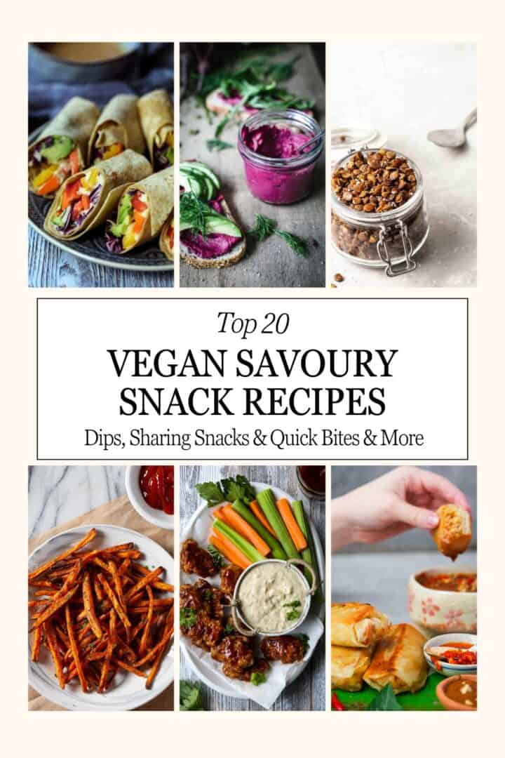 collage of dairy-free savoury snack ideas