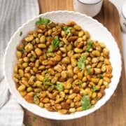 bowl of roasted lima beans