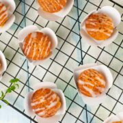 carrot cupcakes on a cooling rack