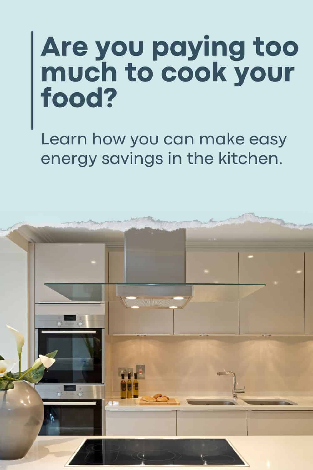 kitchen with text are you paying too much to cook your food?