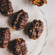 stuffed dates covered with chocolate