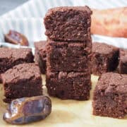 sweet potato brownies on plate