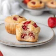 strawberry muffins on a plate