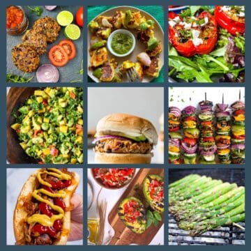 collage of vegan and vegetarian BBQ recipes