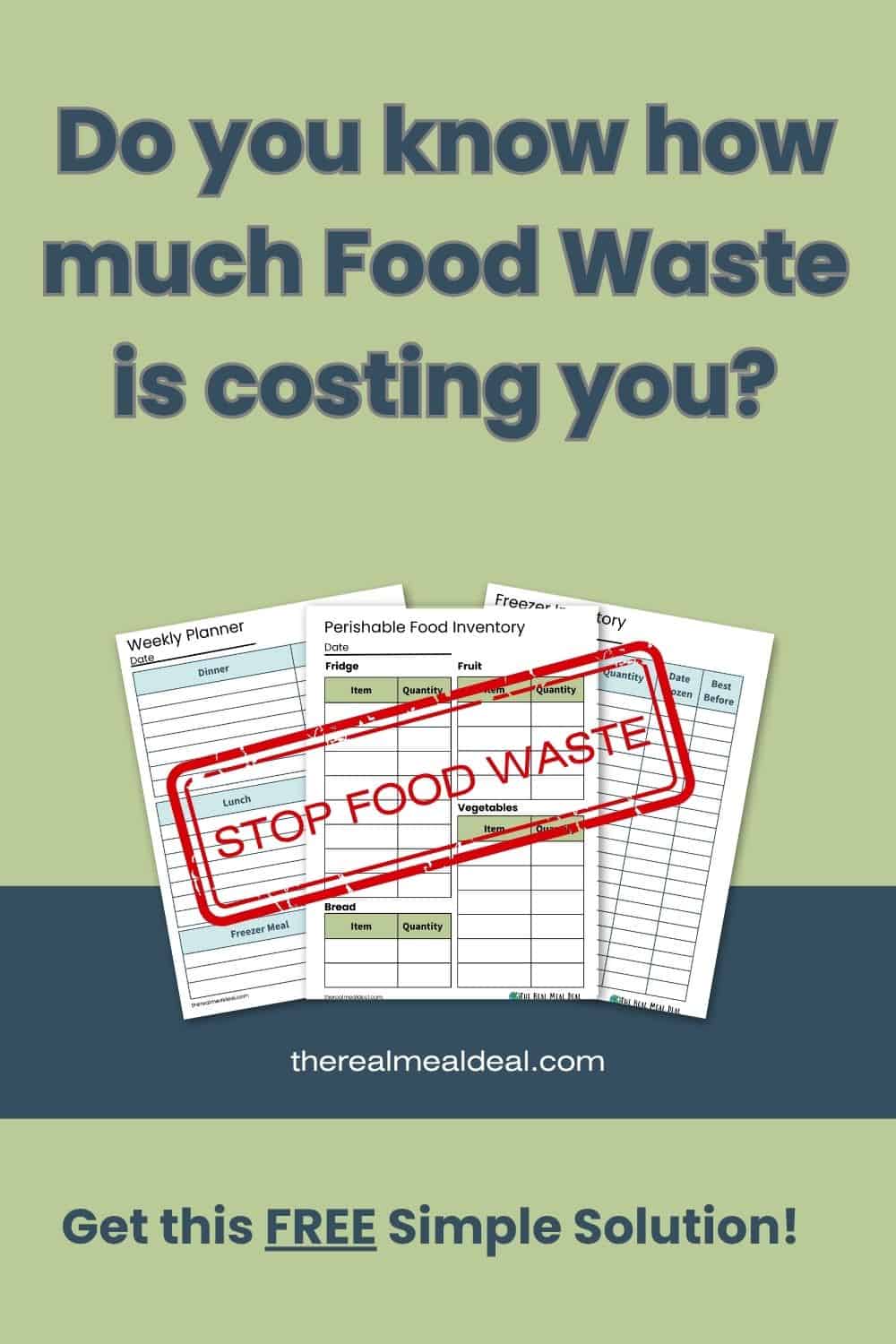 food waste inventory sheet image with text do you know how much food waste is costing you?