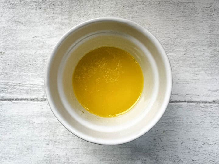 melted butter in bowl