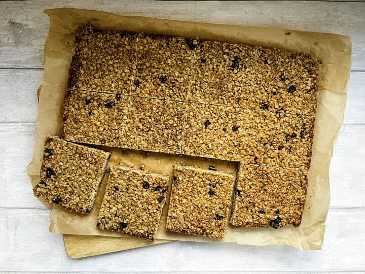 fruit flapjacks cooled and sliced