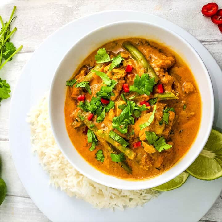 creamy keralan fish curry with coconut milk.