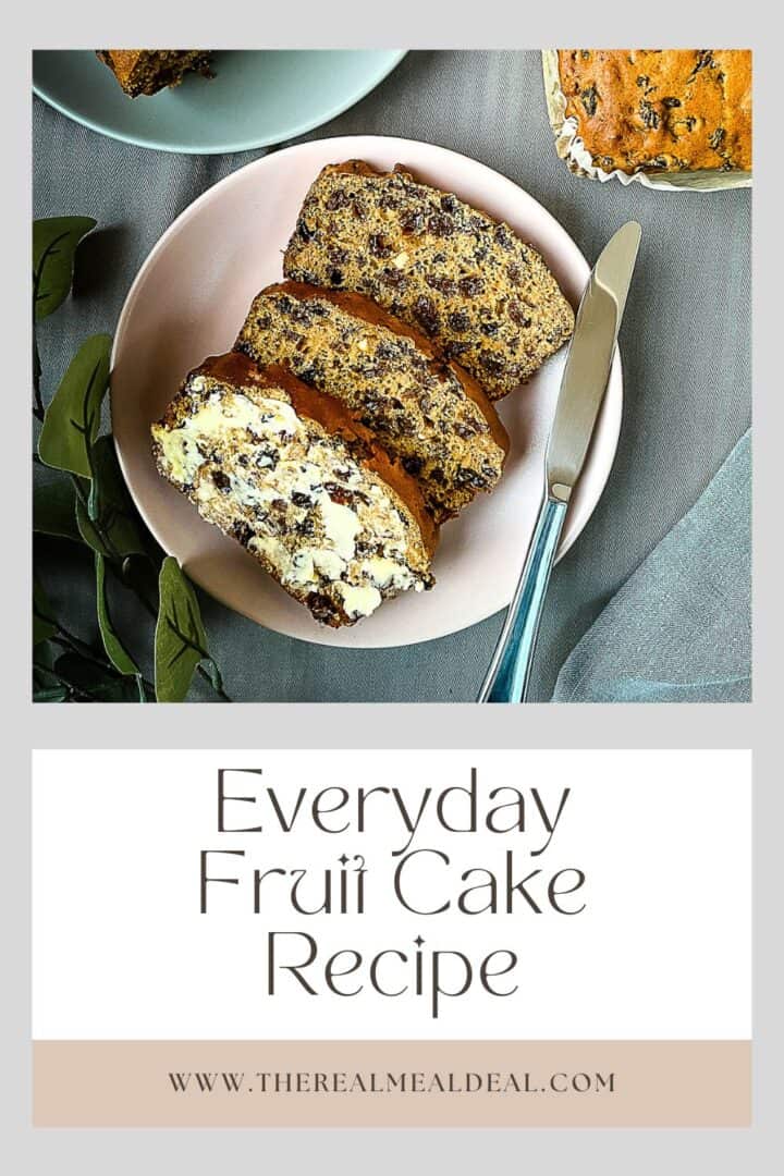 everyday fruit cake recipe with dried mixed fruit.