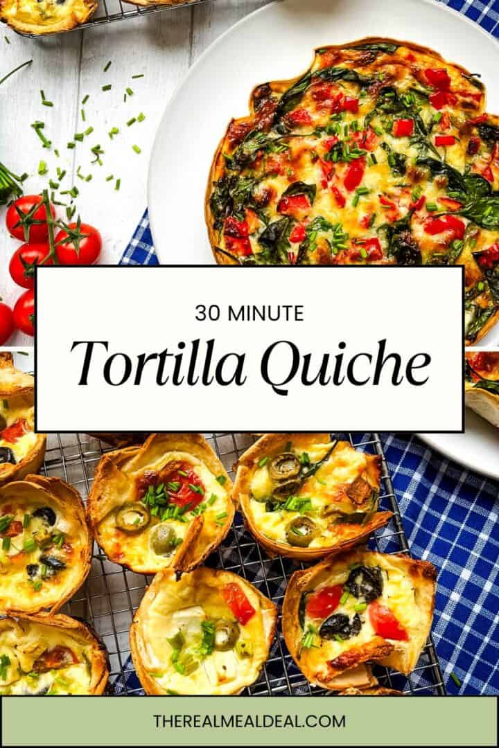 large tortilla quiche and mini tortilla quiche recipe