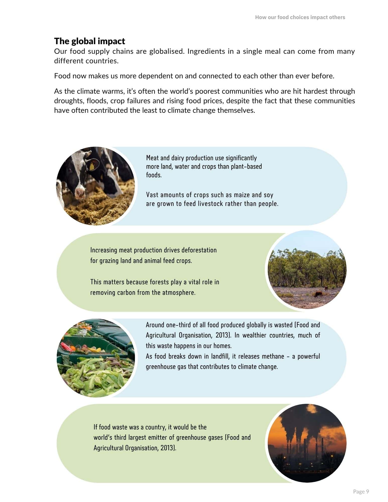 page from A Place at Your Table, the global impact